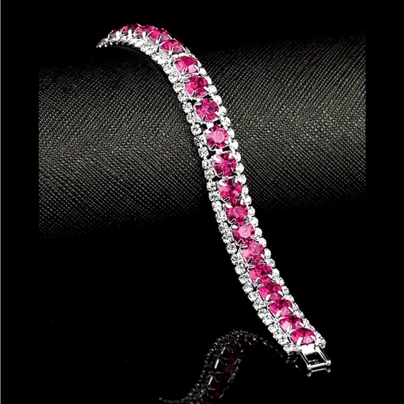 Swarovski Elements Rose Tennis Bracelet - Picture 3 of 7